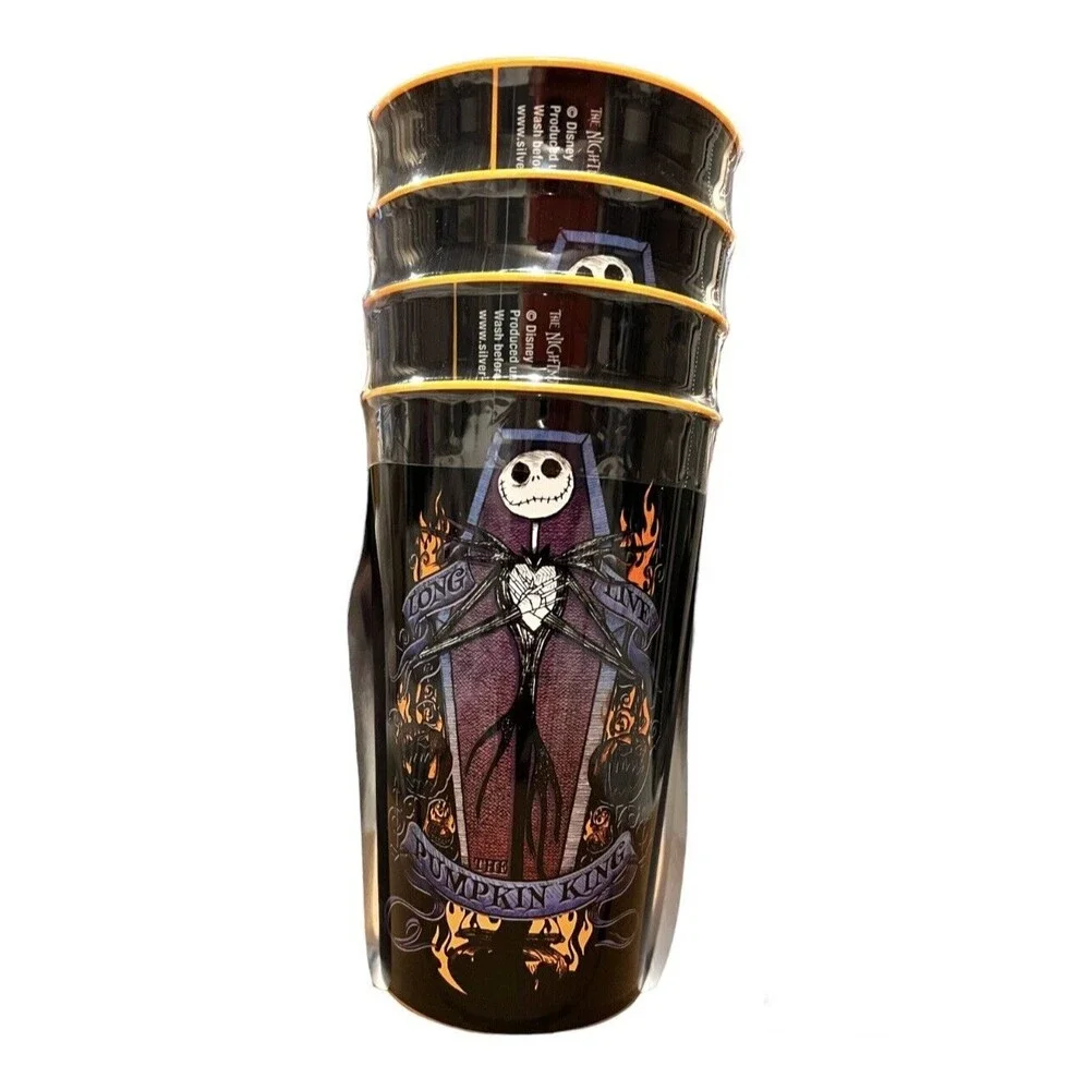 Disney Nightmare Before Christmas 4-Pack Plastic Tumbler Cups Halloween 22 Onz
